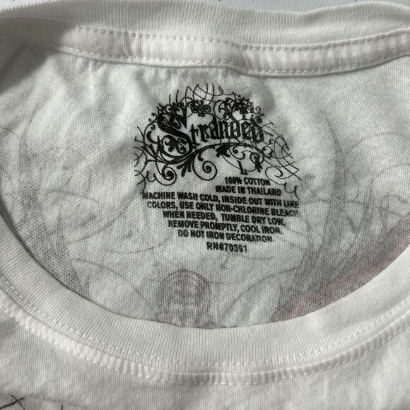 Stranded Shirt Womens L White Wings Burnout Graphic Crew Y2K - Picture 5 of 8